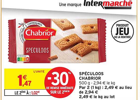 SPÉCULOOS CHABRIOR 500 g - 2,94 € le kg