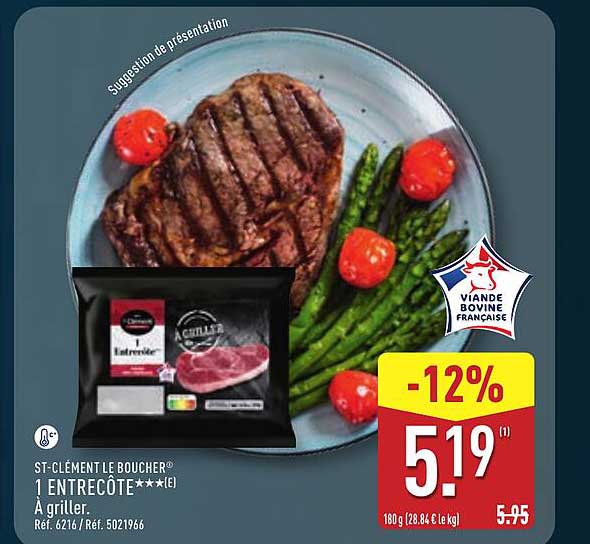 ST-CLÉMENT LE BOUCHER® 1 ENTRECÔTE***[E] À griller