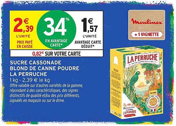 SUCRE CASSONADE BLOND DE CANNE POUDRE LA PERRUCHE