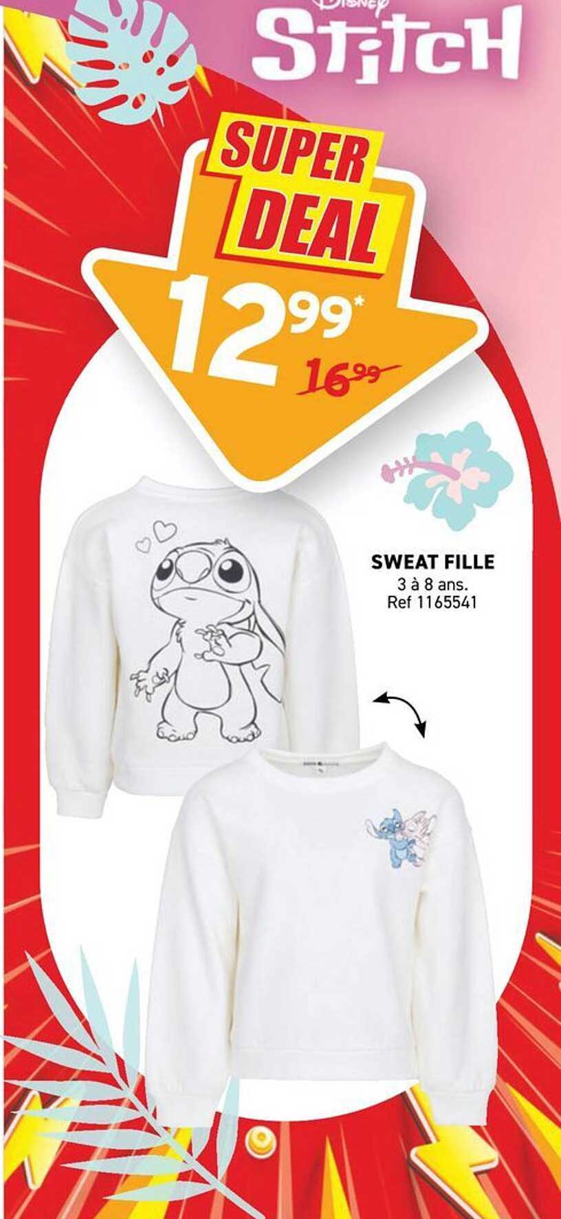 SWEAT FILLE 3 à 8 ans. Ref 1165541