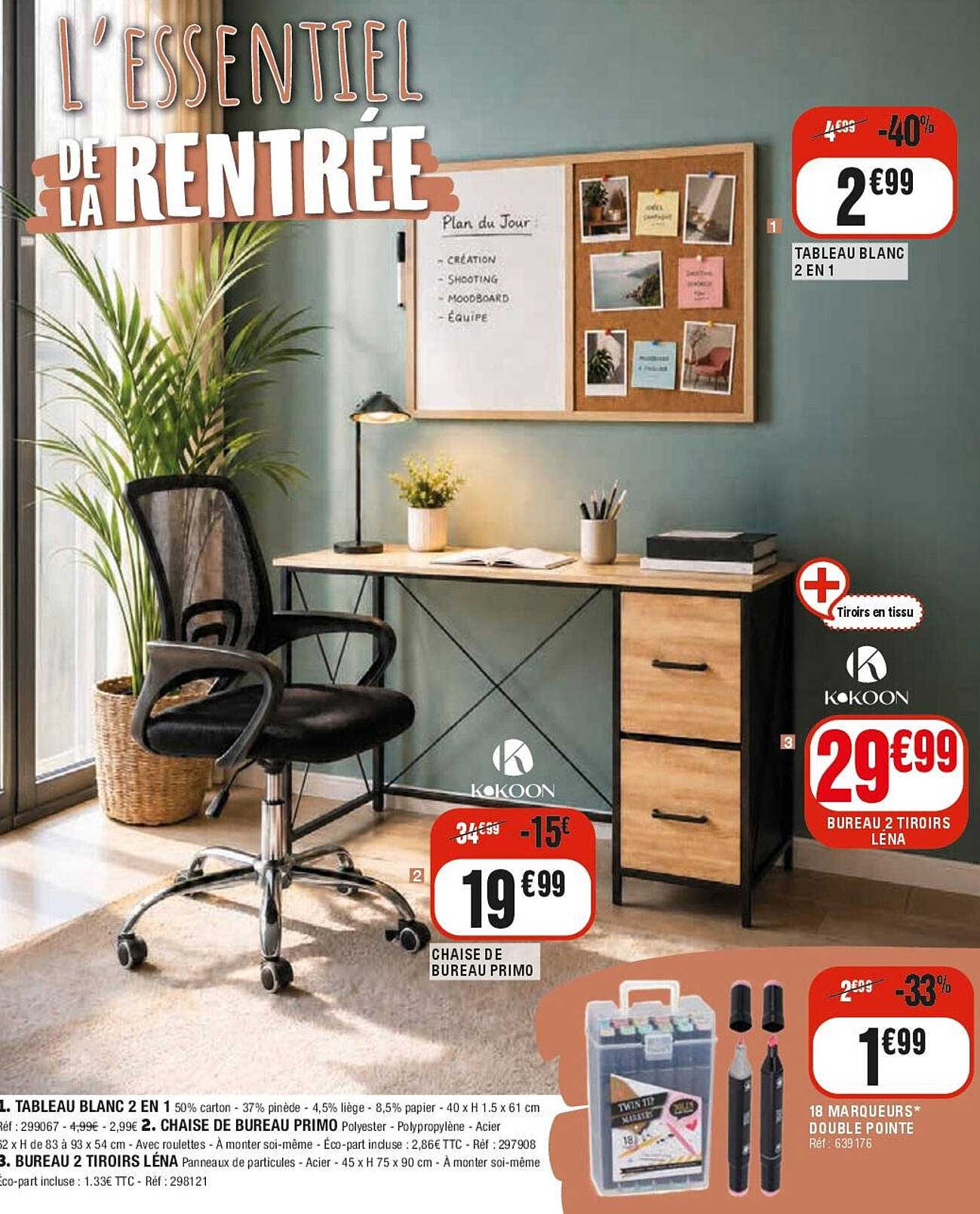 TABLEAU BLANC 2 EN 1