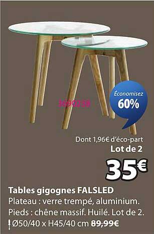 Tables gigognes FALSLED