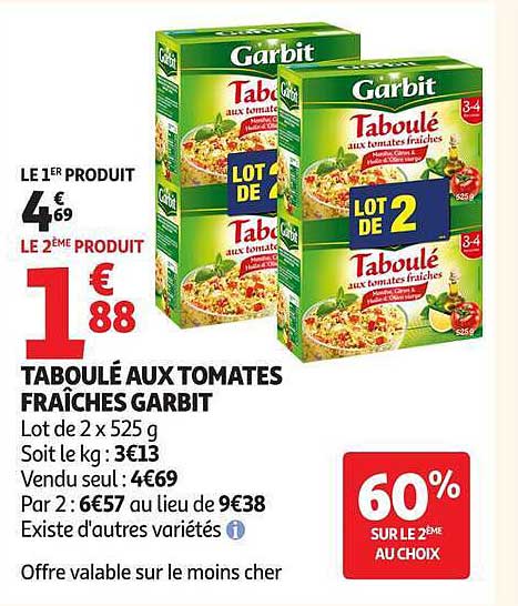 TABOULÉ AUX TOMATES FRAÎCHES GARBIT