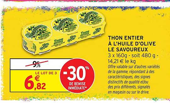THON ENTIER À L'HUILE D'OLIVE LE SAVOUREUX