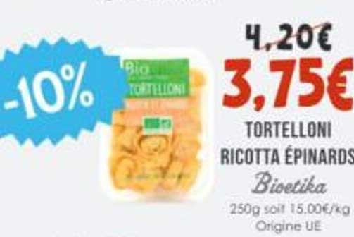 TORTELLONI RICOTTA ÉPINARDS Bioetika