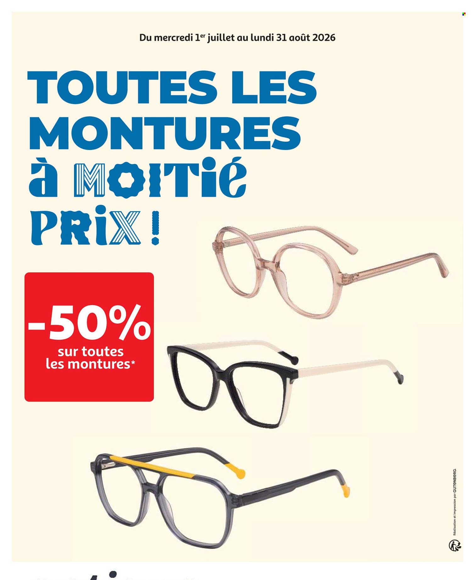 TOUTES LES MONTURES à MOITIÉ PRIX !