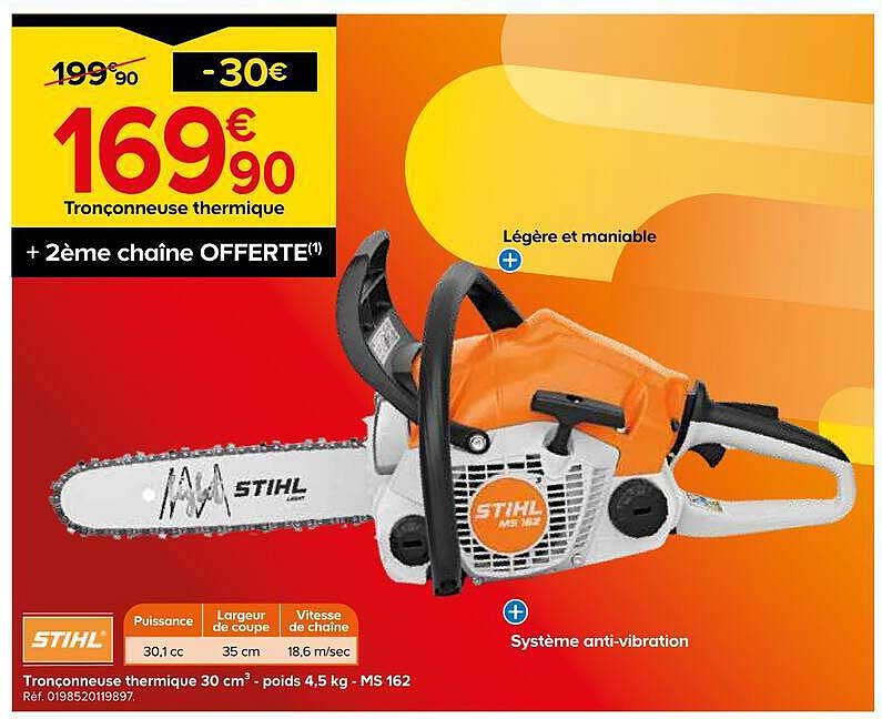Tronçonneuse thermique 30 cm³ - poids 4,5 kg - MS 162