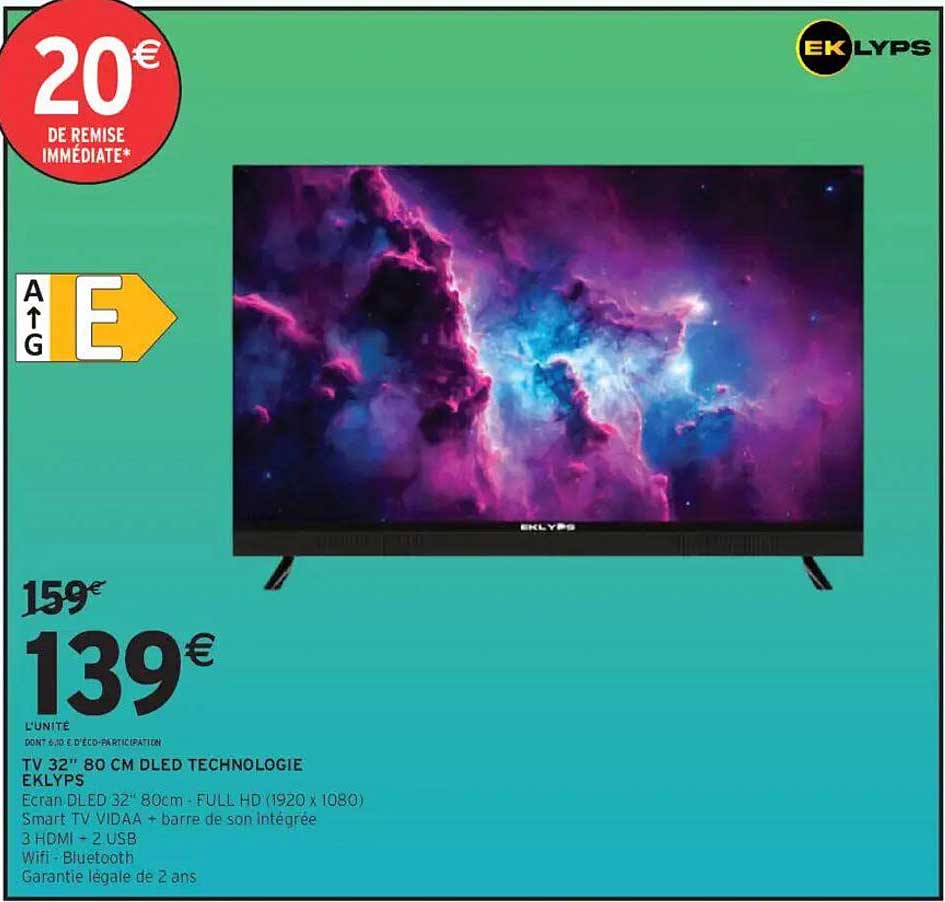 TV 32" 80 CM DLED TECHNOLOGIE EKLYPS