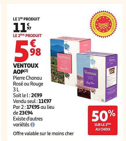 VENTOUX AOP(2) Pierre Chanau Rosé ou Rouge 3L