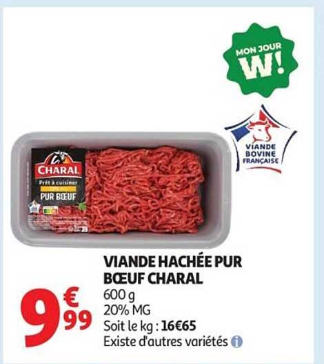 VIANDE HACHÉE PUR BŒUF CHARAL