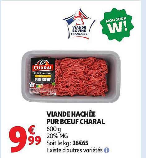 VIANDE HACHÉE PUR BŒUF CHARAL