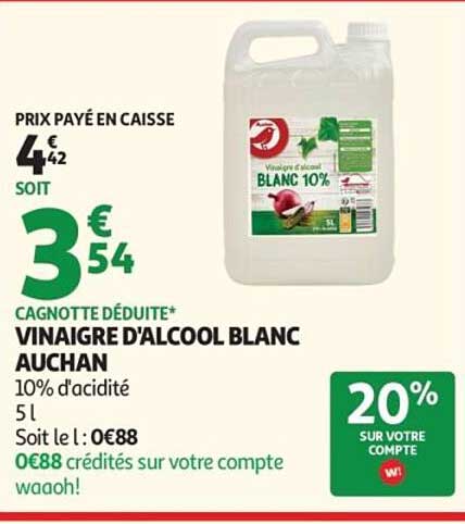 VINAIGRE D'ALCOOL BLANC AUCHAN