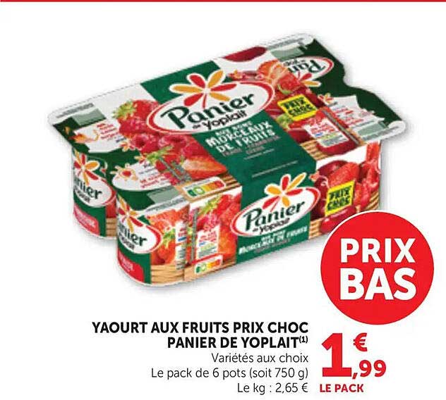 YAOURT AUX FRUITS PRIX CHOC PANIER DE YOPLAIT