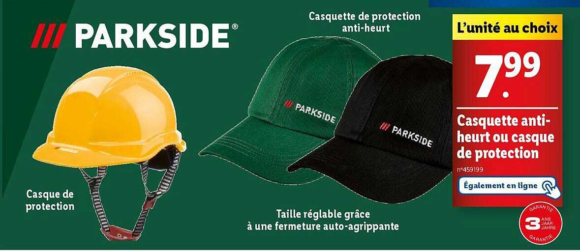 Casquette anti-heurt ou casque de protection