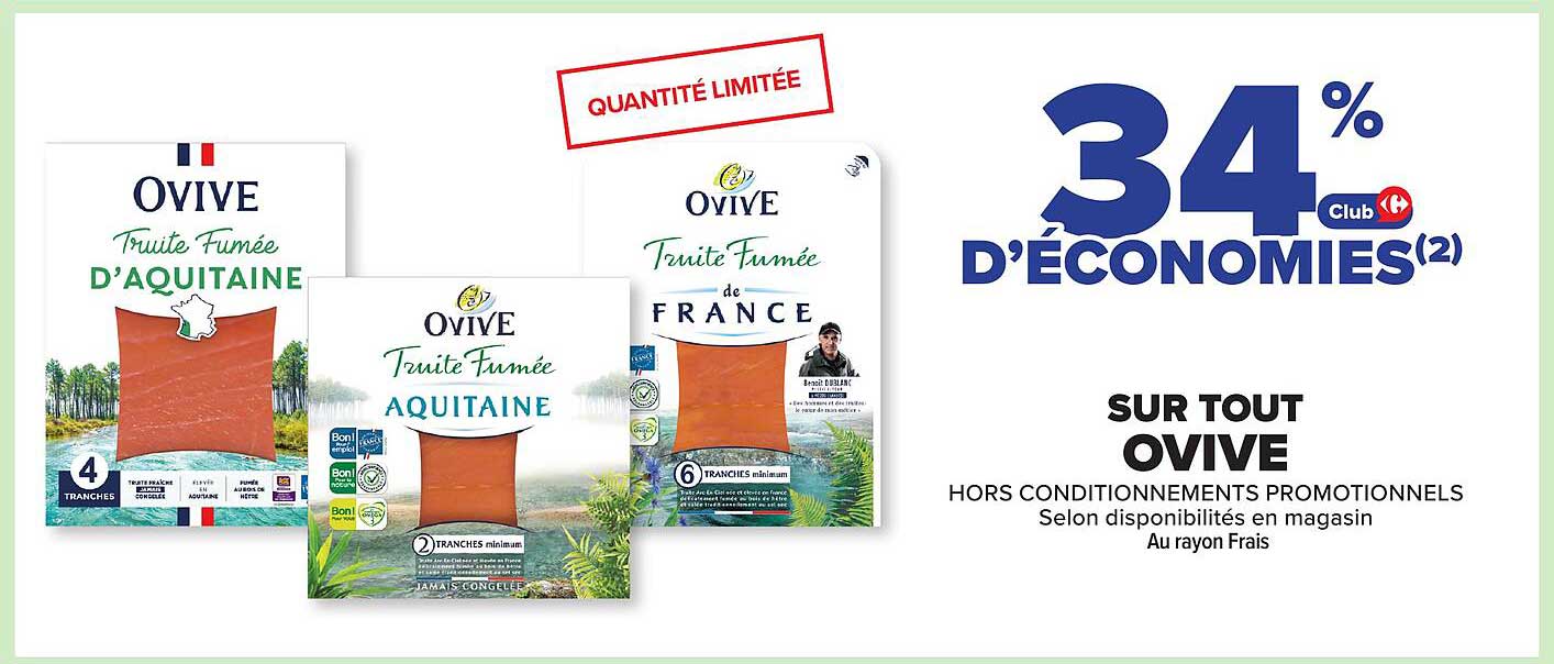 34% d'Économies sur Tout Ovive