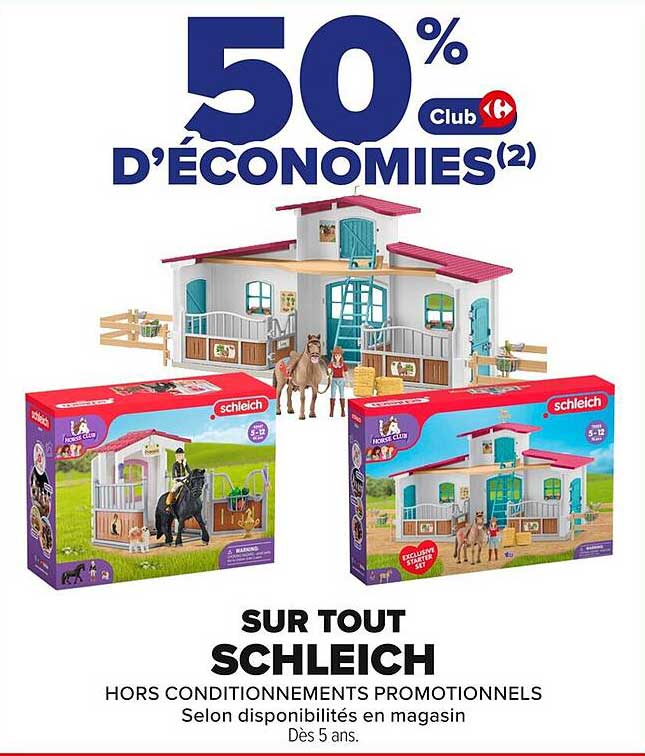 50 % d’économies sur tout Schleich