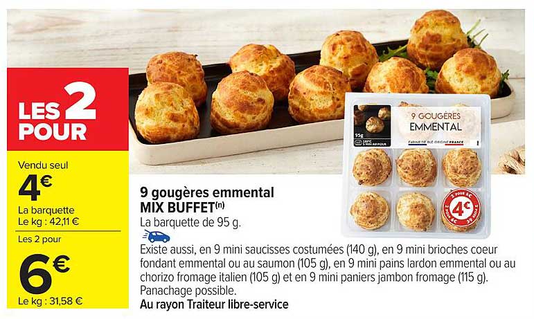 9 gougères emmental MIX BUFFET
