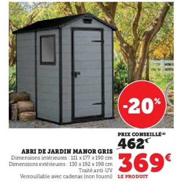 ABRI DE JARDIN MANOR GRIS