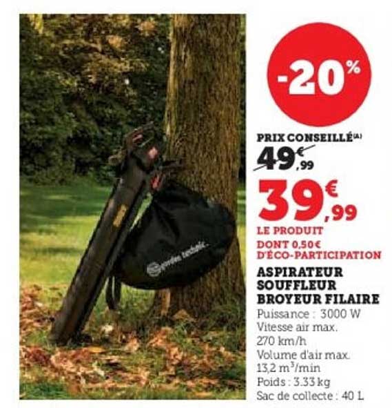 Aspirateur Souffleur Broyeur Filaire