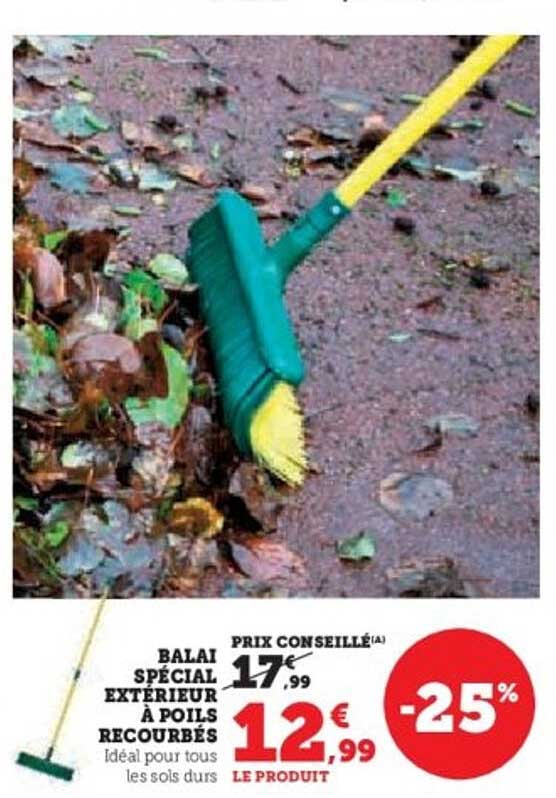 BALAI SPÉCIAL EXTÉRIEUR À POILS RECOURBÉS