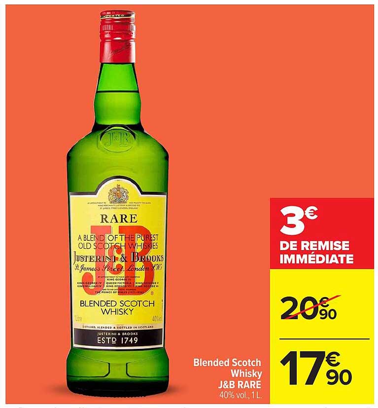 Blended Scotch Whisky J&B RARE 1L