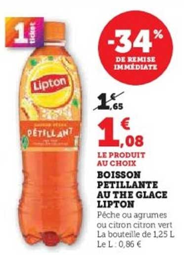 BOISSON PÉTILLANTE AU THÉ GLACÉ LIPTON