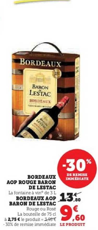 BORDEAUX AOP ROUGE BARON DE LESTAC