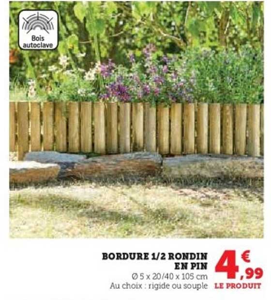 BORDURE 1/2 RONDIN EN PIN
