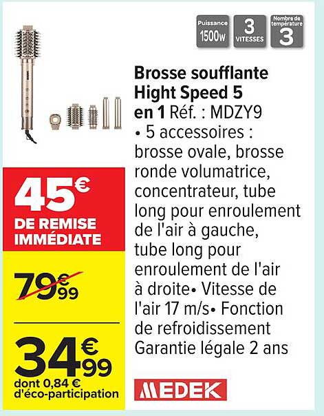 Brosse soufflante Hight Speed 5 en 1 Réf. : MDZY9