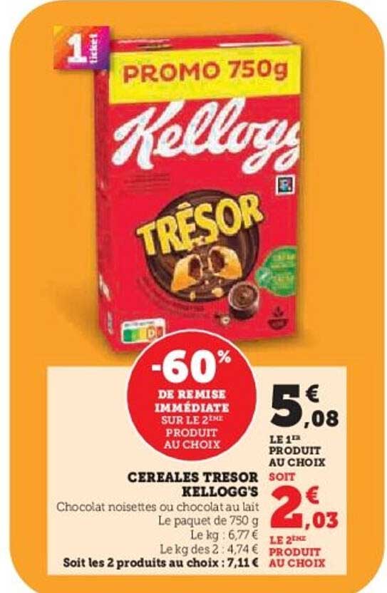 CÉRÉALES TRÉSOR KELLOGG'S