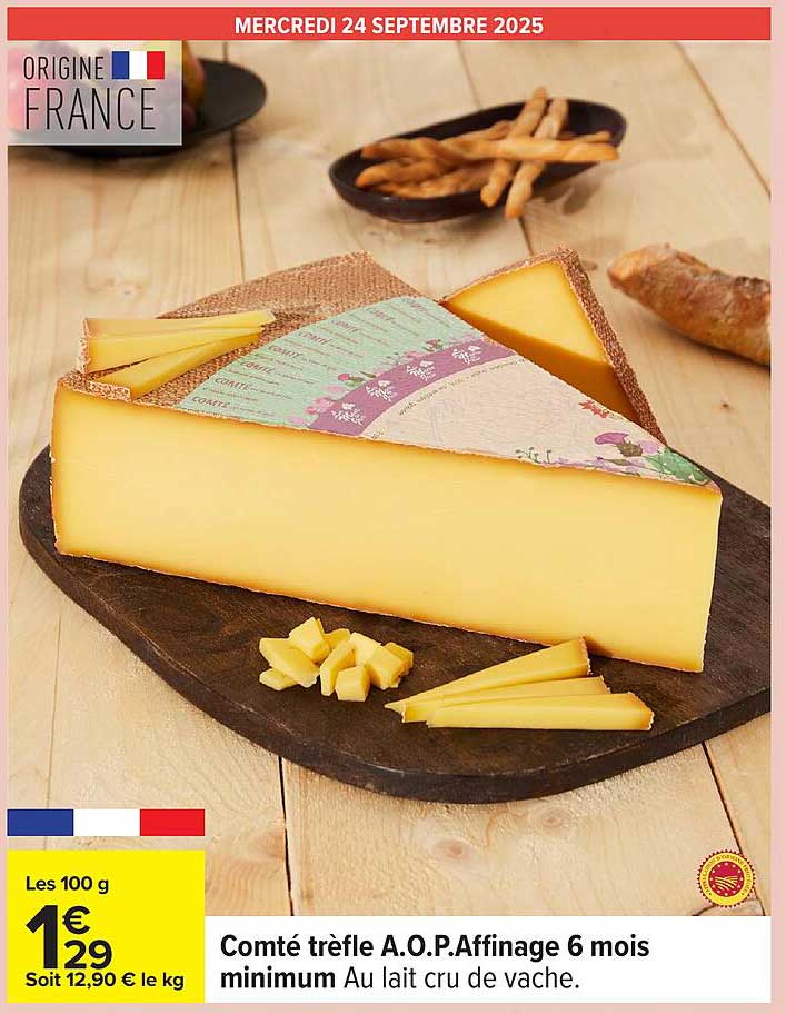 Comté trêfle A.O.P. Affinage 6 mois minimum
