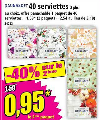 DAUNASOFT 40 serviettes 2 plis