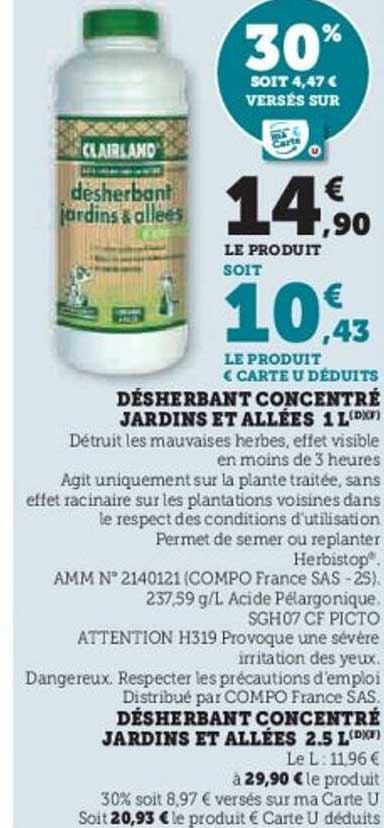 DÉSHERBANT CONCENTRÉ JARDINS ET ALLÉES 1 L