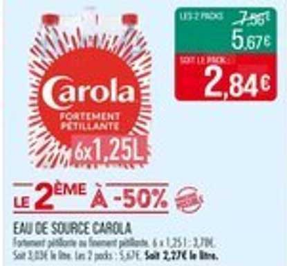 Eau de source Carola 6x1,25L