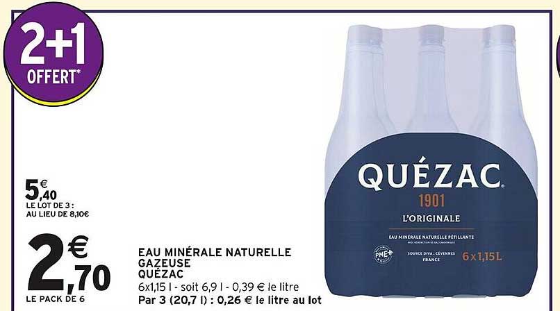 Eau Minérale Naturelle Gazeuse Quézac