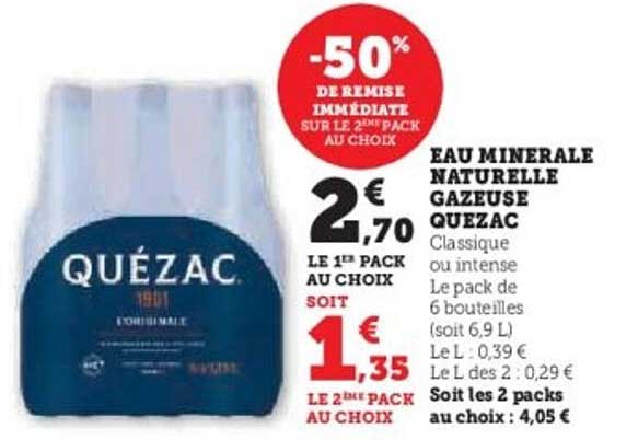 EAU MINERALE NATURELLE GAZEUSE QUEZAC