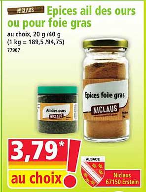 Epices ail des ours ou pour foie gras