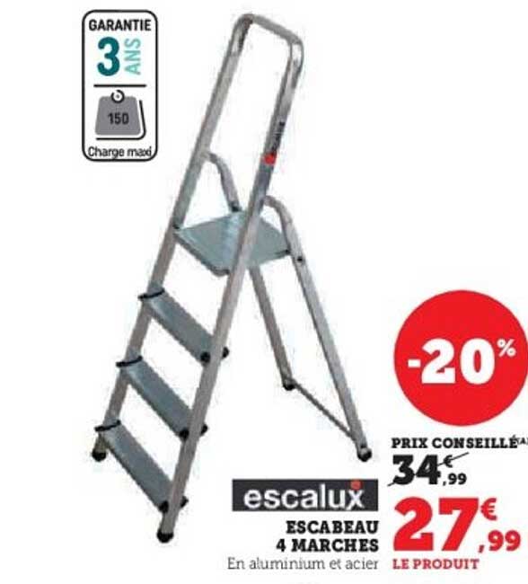 ESCABEAU 4 MARCHES ESCALUX
