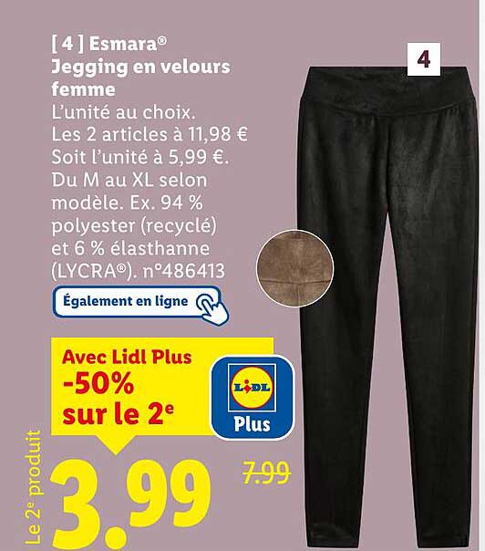 Esmara® Jegging en velours femme