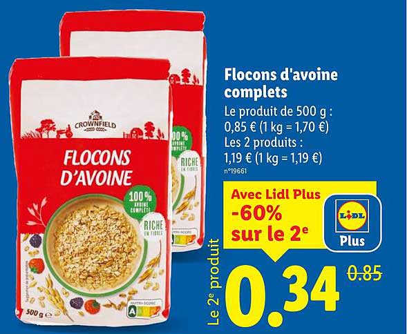Flocons d'avoine complets