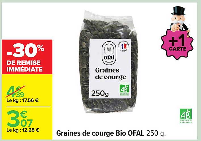 Graines de courge Bio OFAL 250 g