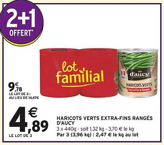 HARICOTS VERTS EXTRA-FINS RANGÉS D'AUCY
