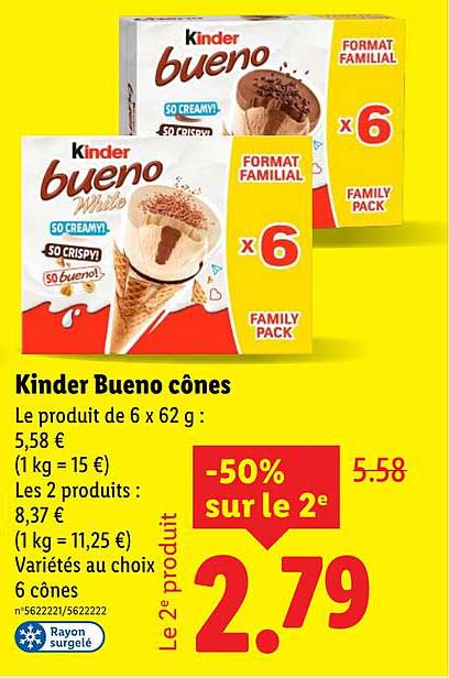 Kinder Bueno cônes