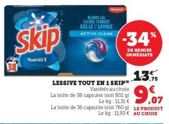 LESSIVE TOUT EN 1 SKIP®
