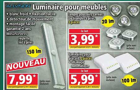Luminaire pour meubles