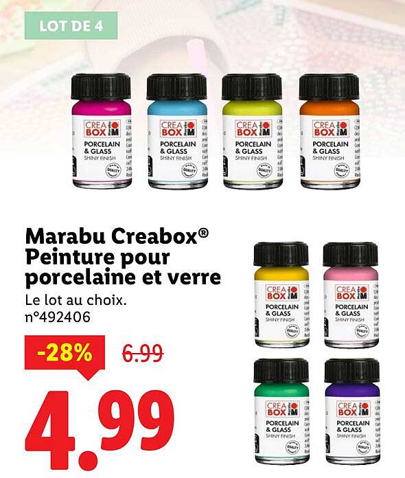 Marabu Creabox® Peinture pour porcelaine et verre