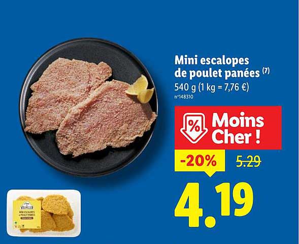 Mini escalopes de poulet panées