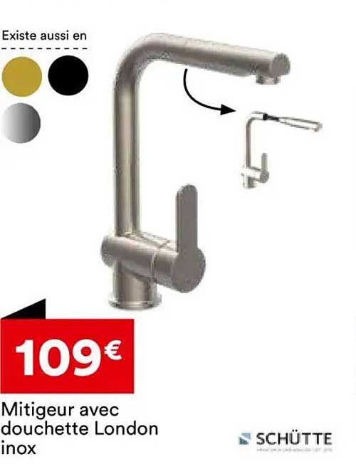 Mitigeur avec douchette London inox