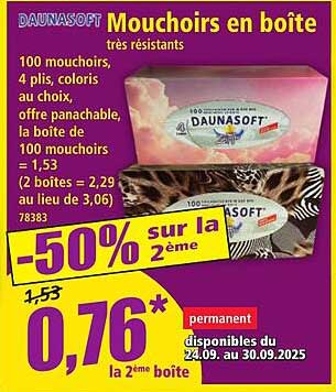 Mouchoirs en boîte très résistants