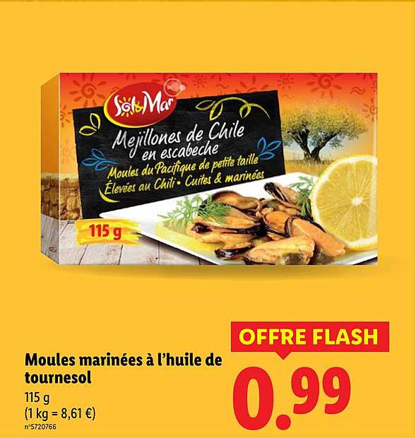 Moules marinées à l’huile de tournesol